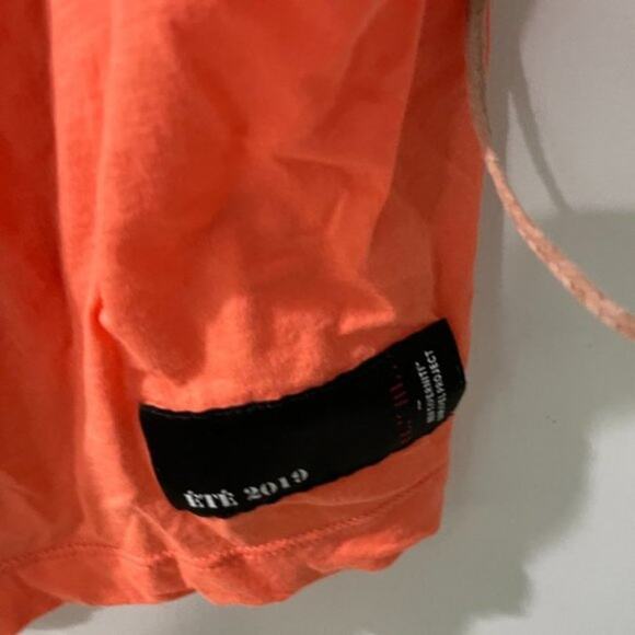 Orange Lace-Up Short Sleeve Tee - Picture 10 of 13